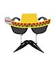 Funcart Spanish Hat With Mustache Eye Sunglasses - Yellow & Black