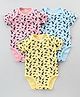 Wow Clothes Half Sleeves Onesies Dinosaur Print Pack Of 3 - Pink Lemon Blue
