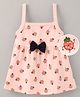 KandyFloss by Amul Singlet Frock Pineapple Print & Bow Applique - Cream