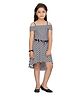 Aarika Half Sleeves Striped Asymmetrical Colour Blended Middi - Black