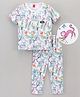 WOW Clothes Half Sleeves Pyjama Sets Leaf Print - Green