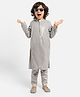 Piccolo Full Sleeves Sequined Kurta With Pajama - Grey
