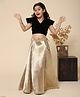 Piccolo Sleeveless Solid Choli With Lehenga - Golden