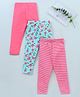 Babyhug Full Length Cotton Leggings Printed and Solid Pack of 3- Multicolor