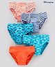 Honeyhap Premium Briefs With   Anti-Microbial  Finish Multi Print Pack of 5 - Orange Blue