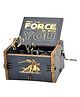EITHEO Wooden Antique Carved Hand Crank Music Box Star Wars Theme - Black