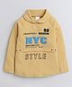 Polka Tots Full Sleeves Text Print Tee - Yellow