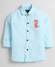 Polka Tots Full Sleeves Dinosaur Print Shirt - Sky Blue