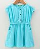 UCB Magyar Sleeves Knee Length Frock - Aqua