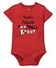 Zeezeezoo Half Sleeves Dad's Future Football Buddy Printed Onesie - Red