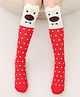 Flaunt Chic Polka Dot Printed Socks - Red