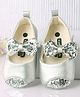 Cute Walk by Babyhug Velcro Closure Bellies Bow Applique & Sequin Detailing- Silver