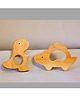 Taruh Kids Stegosaurus & Brontosaurus Shaped Neem Teether - Brown
