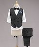 Robo Fry Full Sleeves 4 Piece Party Suit with Checkered Waiscost - Black