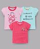 Mini Donuts Cap Sleeves Tops Placement Print Pack Of 3- Multicolor