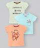 Mini Donuts Cap Sleeves Tops Placement Print Pack Of 3- Multicolor