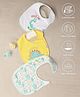 Mi Arcus 100% Cotton Dino Print Feeding Bib With Velcro Closure 0-3 Months (Pk Of 3) - Multicolour