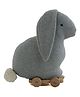 Pluchi Push & Pull Bunny Toy on Wooden Cart - Multicolour