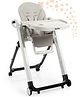 Bonfino Connoisseur 3-in-1 Adjustable High Chair - Light Grey, Convertible, Reclining Seat, Compact Fold| Wheels with Brake| Aluminum Frame| 7 Level Height| PU Leather Seat| Removable Food Tray| Adjustable Leg Rest