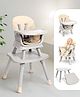 Bonfino Bliss 6-in-1 High Chair - Convertible Booster & Dining Chair, Study & Game Table with Removable Game Tray with Grooves - Grey| Anti-skid Legs| Removable Seat Cover| 5-point Safety Harness