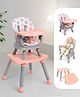 Bonfino Bliss 6-in-1 High Chair - Convertible Booster & Dining Chair, Study & Game Table with Removable Game Tray with Grooves - Pink| Anti-skid Legs| Removable Seat Cover| 5-point Safety Harness