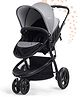 Bonfino Zippy Jogger Stroller - Back Air Wheels, Comfort Cushion, Reclining Seat, 5-Point Harness - Black & Grey| For Rugged Use| Reversible Seat| Reclining Seat and Adjustable Foot Rest| Suspension Wheels