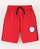 Grab It Shorts With Drawstring France Print - Red
