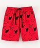 Grab It Knee Length Shorts Bird Print - Red