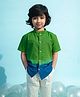 Tiber Taber Half Sleeves Shirt Tie Dye Ombre Shirt - Green