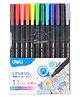 Deli Fineliner Ink Pen 0.45mm Nib Pack of 12 - Multicolour