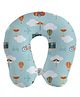 Right Gifting Digital Printed U Shaped Recron Filled Neck Travel Pillow - Light Blue