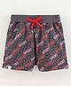Sundae Kids Above Knee Length Shorts Text & Hearts Print - Grey