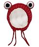 MOMISY Knitted Woolen Frog Eye Design Cap Red - Circumference 45 cm