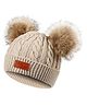 Momisy Pom Pom Design Beanie Solid White- Diameter 16 cm-  Diameter 52 cm