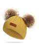 Momisy Pom Pom Design Beanie Solid Yellow- Diameter 16 cm-  Diameter 52 cm