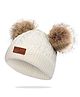 Momisy Pom Pom Design Beanie Solid White- Diameter 16 cm-  Diameter 52 cm