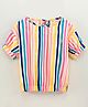 Vitamins Half Sleeves Top Stripes Print - Multicolour