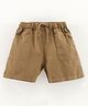 Simply Knee Length Cotton Shorts Solid - Brown