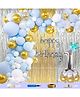 Shopperskart 1st Happy Birthday Party Decoration Kit Blue Golden - Pack of 125