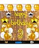 Shopperskart 3rd Happy Birthday Party Decorations Multicolor- Pack of 46 
