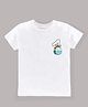 KAVEE Half Sleeves Cotton Biowashed   Unicorn Print Tee - White