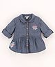 ToffyHouse Full Sleeve Denim Shirt Emroidery Design - Blue