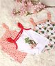Mi Arcus Baby Girl Cotton Sleeveless Polka Dot & Flamingo Printed Tank Top Pack of 3 Peach & White