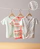 Mi Arcus Pack Of 3 Half Sleeves Striped & Whale Printed Vest - Multi Colour