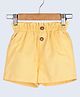 Beebay Knee Length Buttons Detail Solid Paperbag Shorts - Yellow