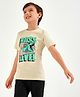 Primo Gino Half Sleeves T-Shirt Dino Print - Light Grey