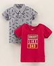 Bodycare Half Sleeves T-Shirts Text Print Pack of 2 - Red Grey