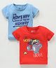 Bodycare Half Sleeves T-Shirts Multi Print Pack Of 2 - Blue Red