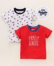 Bodycare Half Sleeves T Shirts Car Print Pack of 2 - Off White Red
