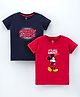 Bodycare Cotton Half Sleeves T-Shirt Mickey Mouse Print Pack Of 2 - Multicolor